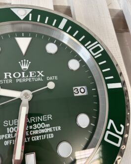 Zielony zegar ścienny Rolex Submariner