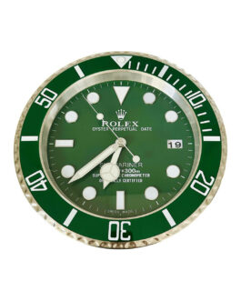 Zielony zegar ścienny Rolex Submariner
